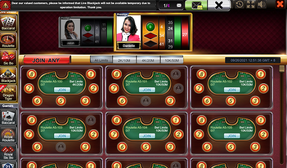 giao diện cược roulette