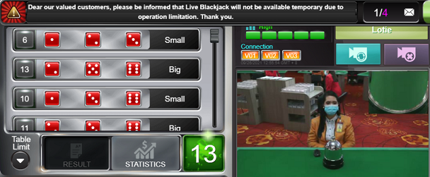 giao diện cược sicbo